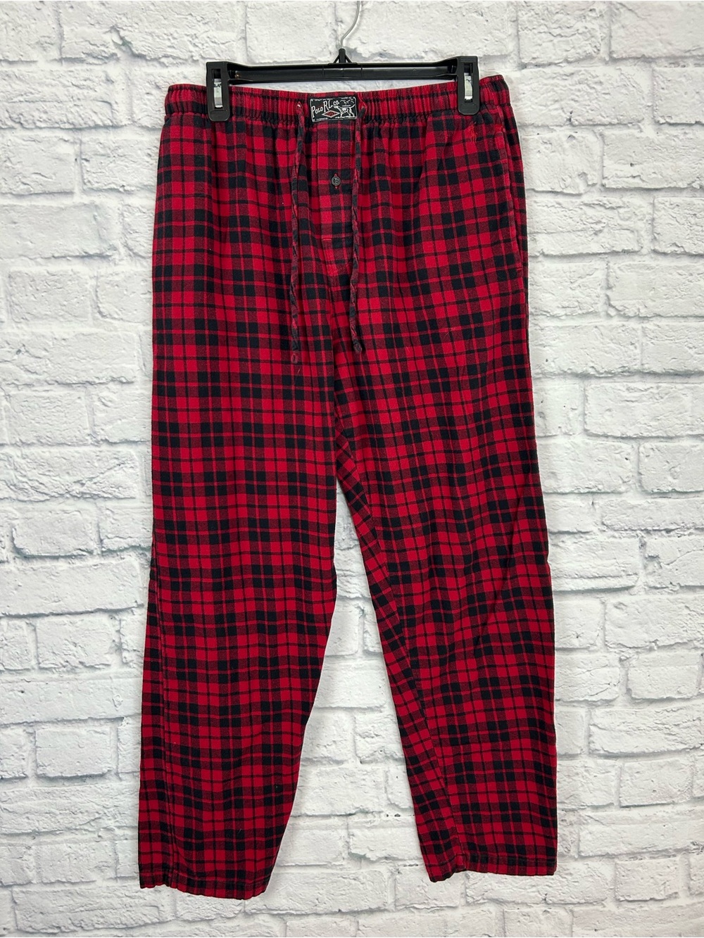 Polo Ralph Lauren Men’s M Red Black Plaid Flannel Pajama Lounge Pants Cotton
